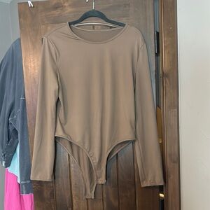 Brown Long Sleeve Bodysuit